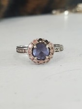 Sterling Sliver 925 Purple CZs Ring Size 7
