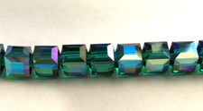 Swarovski Crystal Cubes 8mm 288 pc/FP Emerald AB 5601