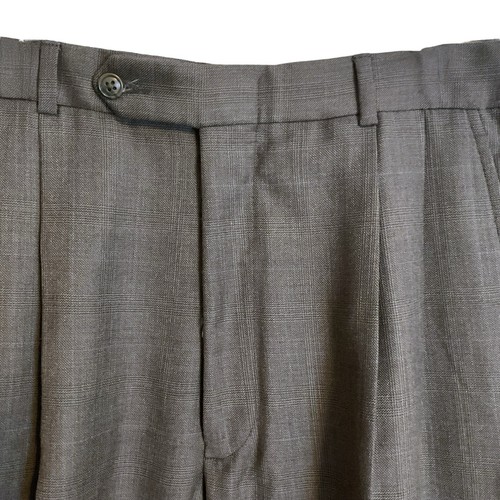Geoffrey Beene Men's 2 Piece Suit 40L Worsted Wool Pleated Front Cuffs Gray Blue - Picture 6 of 15