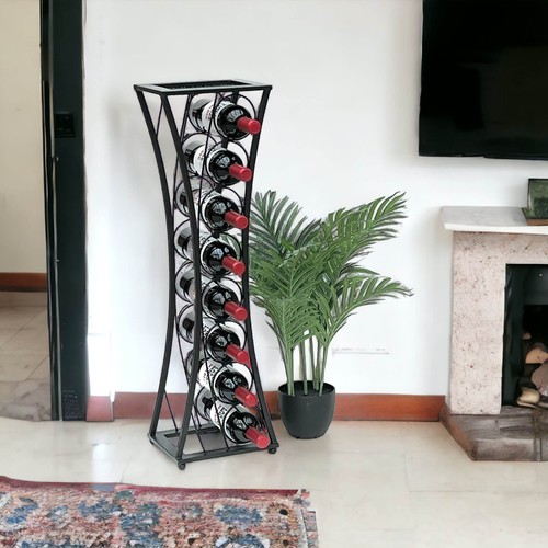 Weinregal Metall Schwarz Stehend Mika 80 cm Flaschenregal Flaschenständer Wein - Bild 8 von 9