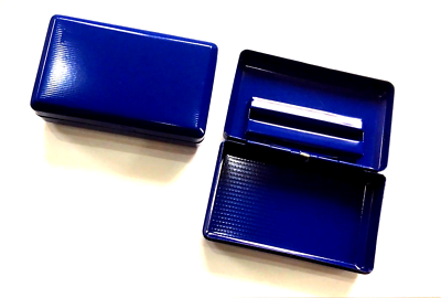 Tobacco Tin with Paper Holder Blue Metal Matt Finish