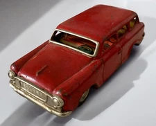 1950s 1960s Tin Toy Station Wagon Red Friction Car Junkyard Survivor