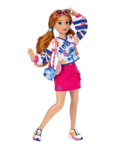 NEW DISNEY ILY 4EVER ALOHA STITCH ARTICULATED POSABLE DOLL WITH JEANS & OUTFITS - Picture 6 of 13