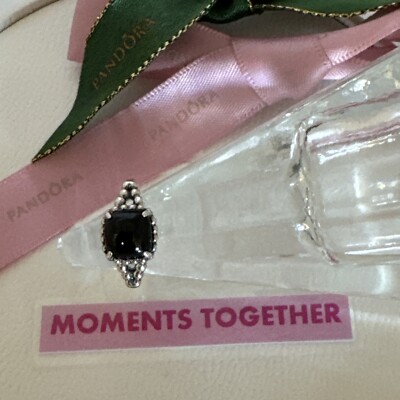 PANDORA Black Vibrant Spirit Ring Size 50 #197188NCK Genuine