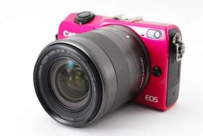 Canon EOS M2 18.0MP 18-55mm Lens Kit Red [Exc+++] w/8GB SD Card 