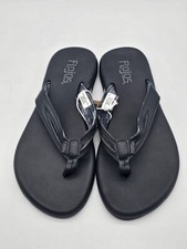 Flojos Women's Flip Flop Sandals Size 6 Black Tie Dye Memory Foam Thong Shoes