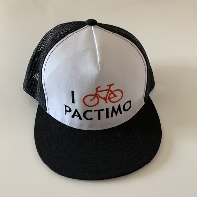 Pactimo Snap Back Trucker Hat White Black Adjustable Cycling