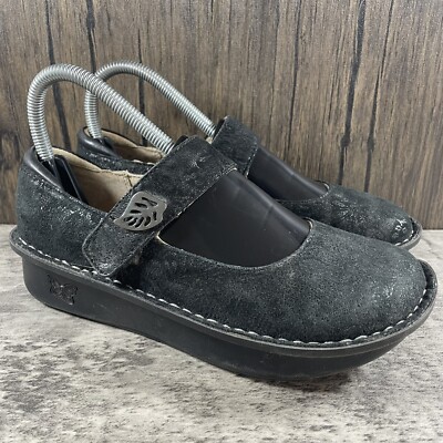 Alegria Women Shoe Paloma Black Leaf Size XW EUR 36 Mary Jane