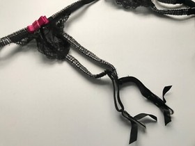 Victoria&rsquo;s Secret SLT Sexy Little Things Plaid B/W Garter Belt NWT XS/S, M/L