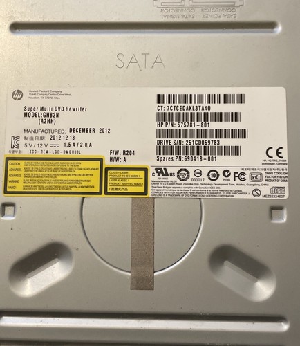 HP GH82N Disk Drive Black Compact Disc Ultra Speed Super Multi & DVD Rewriter