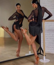 New Latin Salsa Tango Ballroom Fringes Practice Standard Performance Dance Dress