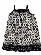 Hanna Andersson Black White Yellow Floral Sundress Girls EU Size 100 - US Size 4