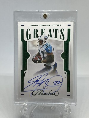 2021 FLAWLESS Eddie George GREATS Emerald Auto # 1/3 TITANS