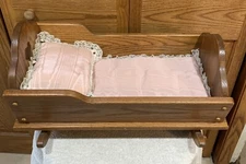 Beautiful Solid Oak Baby Doll Rocker Bed