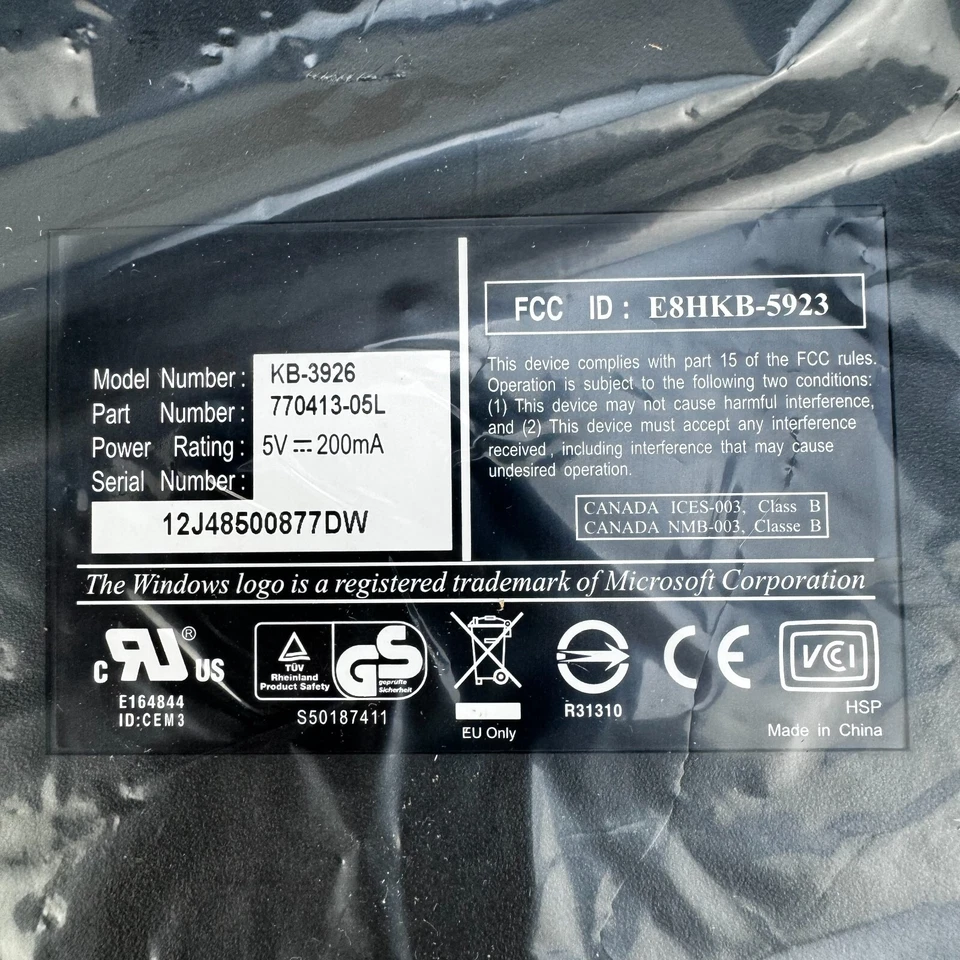 OEM Wyse Dell Keyboard KB-3926 Black 104 Key Pad PS/2 6-pin Plug 770413-05L - Image 4 of 4