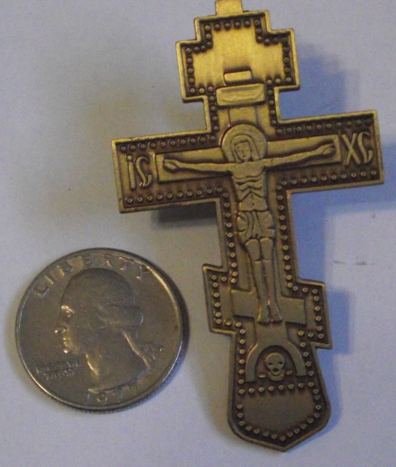 Religious Orthodox cross crucifix safe travel car auto visor clip medal