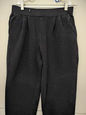 St John Basics Pants Womens 8 Black Santa Knit Pullon Elastic Waist Crop Pockets