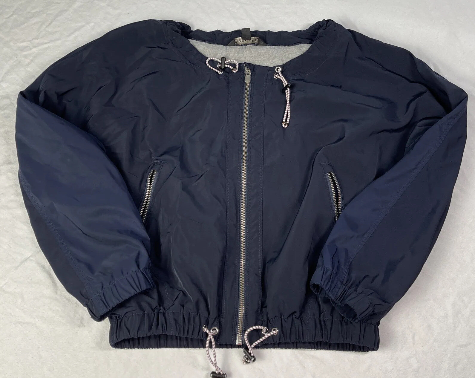 Athleta Chill Bomber Jacket Navy Water Resistant Size… Gem