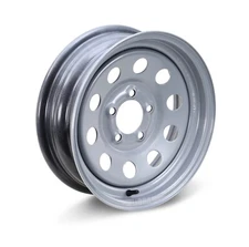 LIBRA 15 x 5 Trailer Wheel 5 Lug on 5" Bolt Pattern Silver Mod -17006
