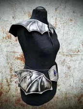 Medieval Female LARP costume, steel fantasy shoulders armor 20 Ga