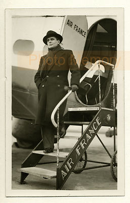 Pierre Blanchar beim Abstieg eines Wibault 283T Air France - Vintage Foto 1936