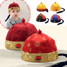 Dynasty Ancient Chinese Hat Adult Kid Traditional Tang Suit Soft Cap Accessories