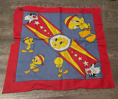 Vintage Warner Bros 1988 Sylvester And Tweety Western Bandanna