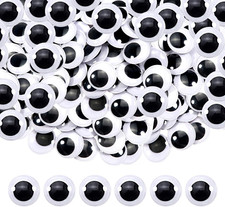 150Pcs 15Mm Plastic Wiggle Googly Eyes Self Adhesive Black round Sticker Eyes DI