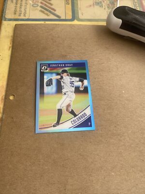 2018 Donruss Optic Blue Prizm #d/50 Jonathan Gray Colorado Rockies