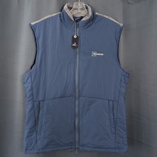 Johnnie-O Huck Performance Mixed Media Vest Mens Large Lake Blue Golf Preppy