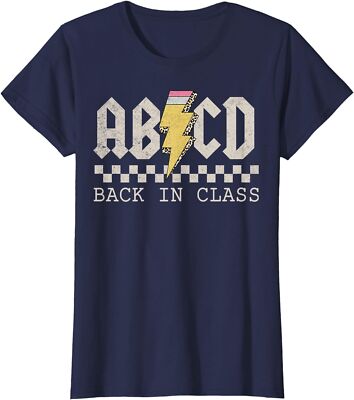 Rock Back To School ABCD Back In Class Teachers Gift Ladies' Crewneck T-Shirt