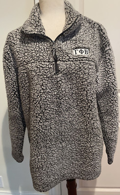 BOXERCRAFT Medium Gray Gamma Phi Beta Sorority Sherpa Fleece Warm 1/4 Zip