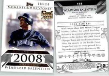Wladimir Balentien 2008 Topps Moments & Milestones #172 /150 Mariners RC
