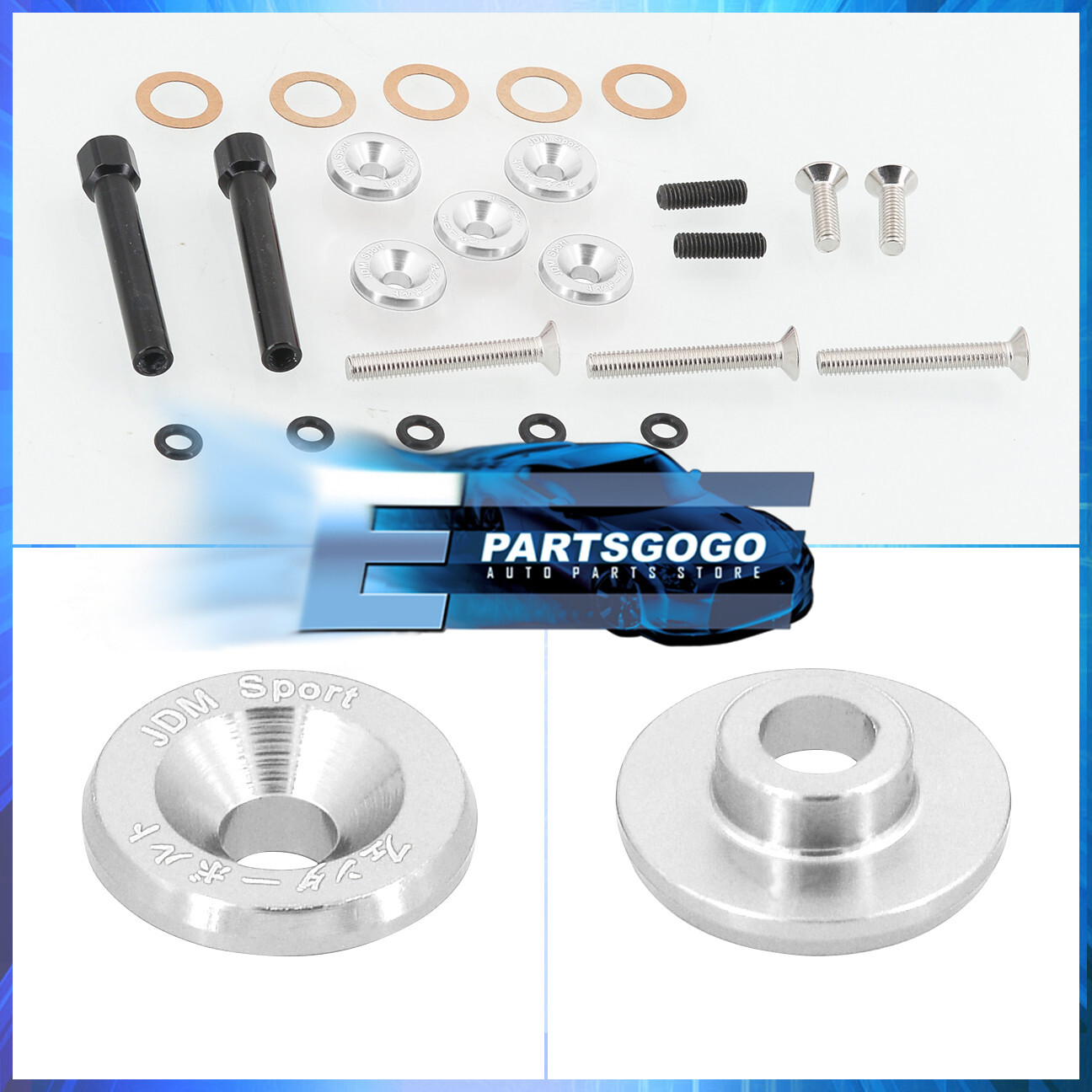 For Honda DSeries D15 D16 JDM Low Profile Engine Valve Cover Washer Bolt Silver eBay