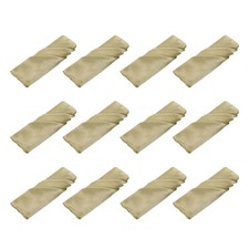 12pcs Champagne Gold Satin Table Napkins Polyester Square Bright 20"x20"