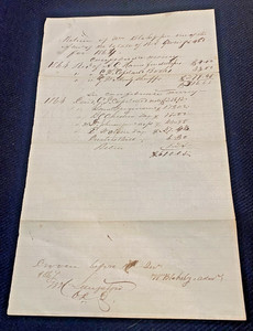 1863 Civil War Estate Settlement Laurens County South Carolina Confederate Money