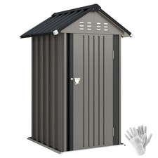 Metall Gerätehaus 1,17 m², Geräteschuppen mit Satteldach Lüftung Schloss