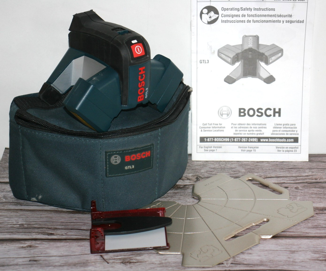 Bosch GTL3 WALL and FlOOR TILE Laser CROSS-LINE LASER WITH CASE BARELY USED!