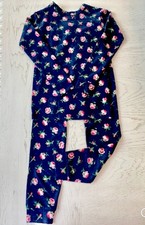 NWT Baby Gap Toddler Girls Navy Blue Pink Floral Long Sleeve Pajamas 3,4,5