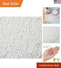Durable 3mm White Seed Beads, 3600pcs - Perfect for Creative Jewelry Projects