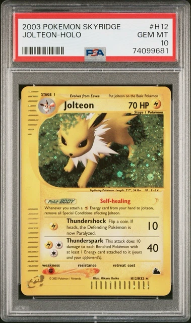 2003 Pokemon Skyridge  Jolteon Holo H12/H32 PSA 10 Gem ⚡️