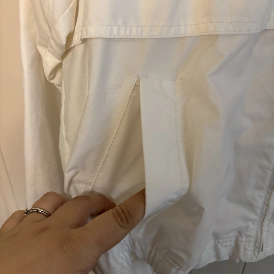 Chaqueta para mujer Pacific Trail de nailon al aire libre viento lluvia blanca pequeña cremallera vintage Foto 3 de 4