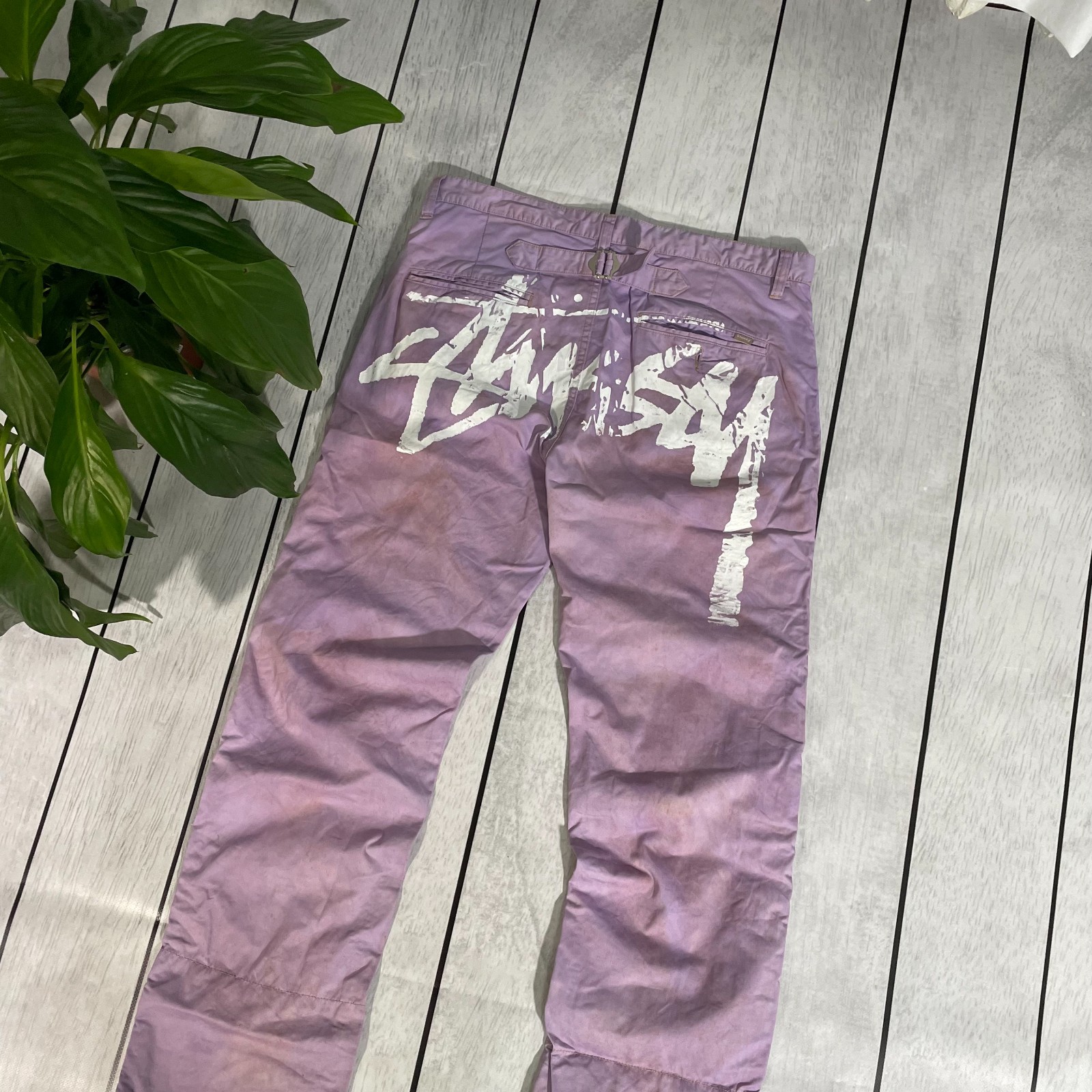 Custom Reworked Stussy Pants – Unique Artistic Finish alt rare y2k streetwear thumbnail 7