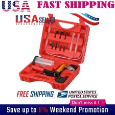 Hand Held Vacuum Pressure Pump Tester Set Brake Fluid Bleeder Bleeding Kit + Box
