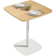 HOMCOM Dining Table for 2, Small Kitchen Table with Wood Veneer Top, Natural