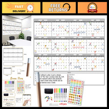 Large 48"x60" Undated Dry Erase Wall Calendar - Jumbo Reusable Planning Board fo