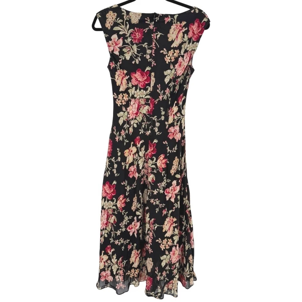 Vestido Evan Picone Midi Floral Sin Mangas Talla 8 Femenino Romántico Hada De Colección Foto 2 de 4