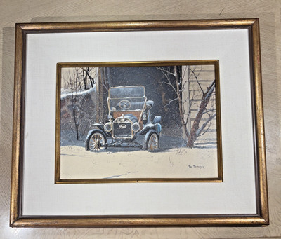 RAY SWANSON (USA, 1937   2004) ORIGINAL OIL/GOUACHE PAINTING ON BOARD ''FORD T''