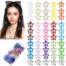 50PCS Colorful Star Hair Clips for Women Star Snap Barrettes Shiny Hair Clips...