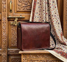Men's Genuine Leather Vintage Laptop Messenger Classic Everyday Satchel Bag